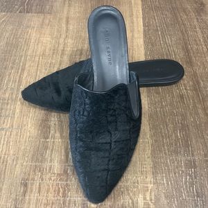 JENNI KAYNE Black Pony Hair Etched Giraffe Pattern Mule - sz 40